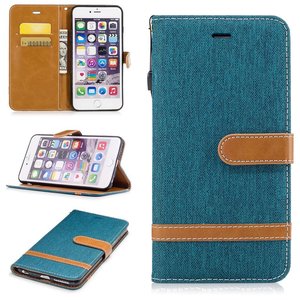 Tasche f�r Apple iPhone 6 / 6s Jeans Cover Handy Schutz H�lle Case Gr�n
