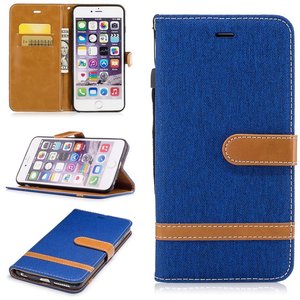 Tasche f�r Apple iPhone 6s Plus Jeans Cover Handy Schutz H�lle Case Blau