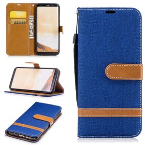 Tasche f�r Samsung Galaxy S8 Jeans Cover Handy Schutz H�lle Case Blau