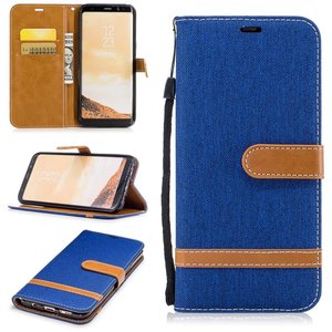 Tasche f�r Samsung Galaxy S8+ PLus Jeans Cover Handy Schutz H�lle Case Blau