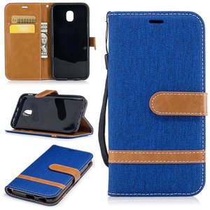 Tasche f�r Samsung Galaxy J3 2017 Jeans Cover Handy Schutz H�lle Case Blau