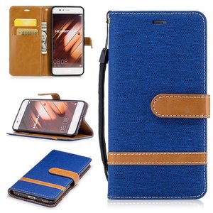 Tasche f�r Huawei P10 Jeans Cover Handy Schutz H�lle Case Blau