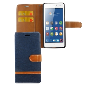 Tasche f�r ZTE Blade L7 Jeans Cover Handy Schutz H�lle Case Dunkelblau