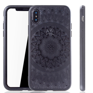 Handy Hlle Mandala fr Apple iPhone X Design Case Schutzhlle Motiv Kreis Cover Tasche Bumper Schwarz