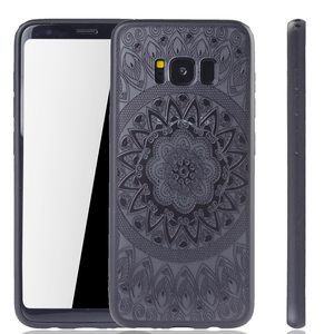 Handy Hlle Mandala fr Samsung Galaxy S8 Design Case Schutzhlle Motiv Kreis Cover Tasche Bumper Schwarz