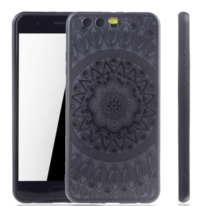 Handy H�lle Mandala f�r Huawei P10 Plus Design Case Schutzh�lle Motiv Kreis Cover Tasche Bumper Schwarz