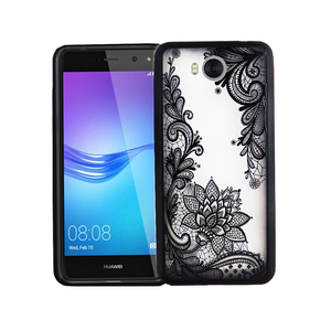 Handy H�lle Mandala f�r Huawei Y5 2017 Design Case Schutzh�lle Motiv Bl�te Cover Tasche Bumper Schwarz