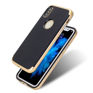 Hybrid Silikon Handy Hlle fr Apple iPhone X Case Cover Tasche Gold
