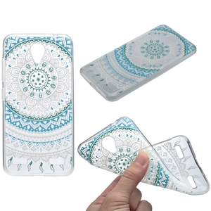 Henna Cover f�r ZTE Blade A602 Case Schutz H�lle Silikon Sonne Blau