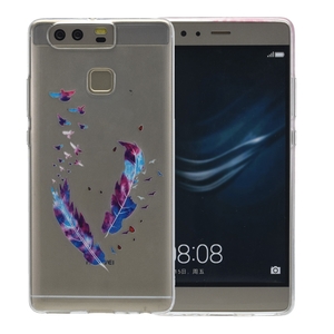 Henna Cover f�r Huawei P10 Plus Case Schutz H�lle Silikon Federn Bunt