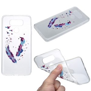 Henna Cover f�r LG G6 Case Schutz H�lle Silikon Federn Bunt