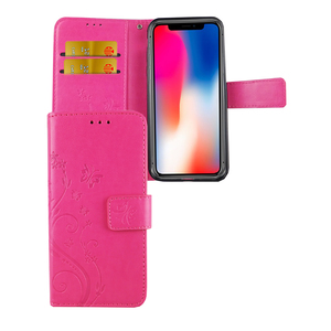 Schutz H�lle Blumen f�r Handy Apple iPhone X Pink