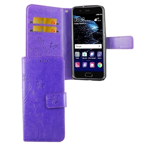 Schutz H�lle Blumen f�r Handy Huawei P10 Violett