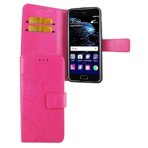 Schutz H�lle Blumen f�r Handy Huawei P10 Pink