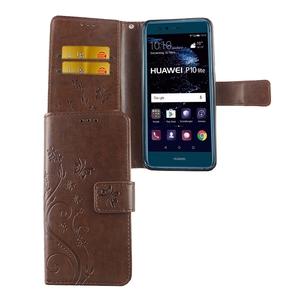 Schutz H�lle Blumen f�r Handy Huawei P10 Lite Coffee
