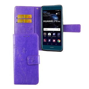 Schutz H�lle Blumen f�r Handy Huawei P10 Lite Violett