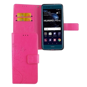Schutz H�lle Blumen f�r Handy Huawei P10 Lite Pink