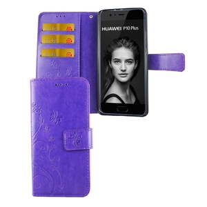 Schutz H�lle Blumen f�r Handy Huawei P10 Plus Violett