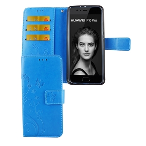 Schutz H�lle Blumen f�r Handy Huawei P10 Plus Blau