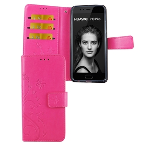 Schutz Hlle Blumen fr Handy Huawei P10 Plus Pink