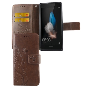 Schutz H�lle Blumen f�r Handy Huawei P8 Lite Coffee