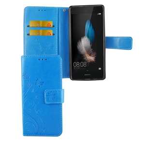 Schutz H�lle Blumen f�r Handy Huawei P8 Lite Blau