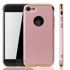 Handy Hlle Schutz Case fr Apple iPhone 7 Bumper 3 in 1 Cover Chrom Rose Gold