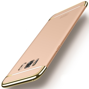 Handy Hlle Schutz Case fr Samsung Galaxy S8 Bumper 3 in 1 Cover Chrom Gold
