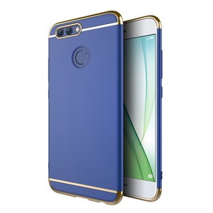 Handy H�lle Schutz Case f�r Huawei Nova 2 Bumper 3 in 1 Cover Chrom Etui Blau