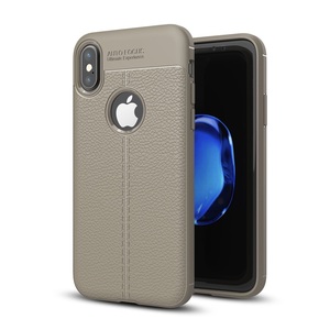 Handy Hlle Schutz Case fr Apple iPhone X Cover Rahmen Etui Grau