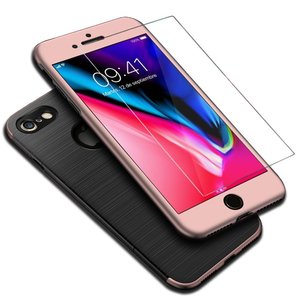 Apple iPhone 7 2 in 1 Handyhlle 360 Grad Full Cover Case Pink