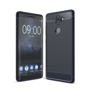 Schutzh�lle Handyh�lle f�r Nokia 9 Case Cover Carbon Optik Blau