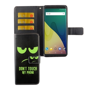 Handyhlle Tasche fr Handy Wiko View XL Dont Touch My Phone Grn