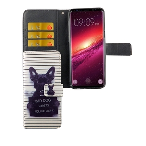 Handyhlle Tasche fr Handy Samsung Galaxy S9 Bser Hund Wei