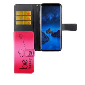 Handyh�lle Tasche f�r Handy Samsung Galaxy S9+ Plus Be Happy Pink