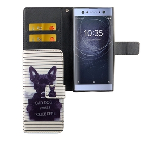 Handyhlle Tasche fr Handy Sony Xperia XA2 Bser Hund Wei