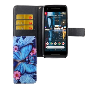 Handyhlle Tasche fr Handy Google Pixel 2 Blauer Schmetterling