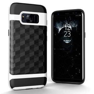 H�lle f�r Samsung Galaxy S8 Plus Backcover Case Handy Schutzh�lle - Cover 3D Prisma Design Wei�