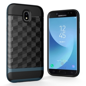 H�lle f�r Samsung Galaxy J5 2017 Backcover Case Handy Schutzh�lle - Cover 3D Prisma Design Navy Blau