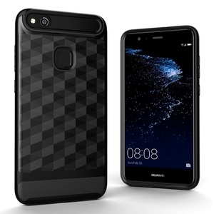H�lle f�r Huawei P10 Lite Backcover Case Handy Schutzh�lle - Cover 3D Prisma Design Schwarz