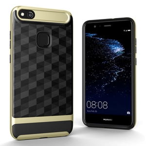 H�lle f�r Huawei P10 Lite Backcover Case Handy Schutzh�lle - Cover 3D Prisma Design Gold