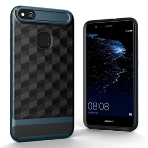 H�lle f�r Huawei P10 Lite Backcover Case Handy Schutzh�lle - Cover 3D Prisma Design Navy Blau