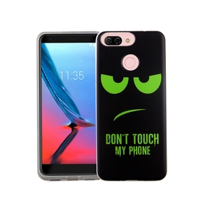 Handy H�lle f�r ZTE Blade V9 Vita Dont Touch My Phone Gr�n Smartphone Cover Bumper Schale Etuis