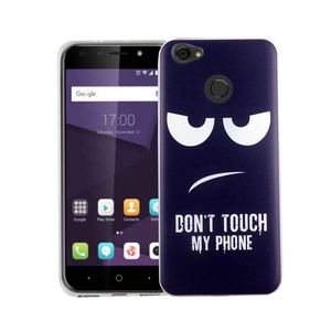 Handy H�lle f�r ZTE Blade A6 Dont Touch My Phone Blau Smartphone Cover Bumper Schale Etuis