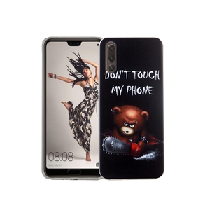 Handy H�lle f�r Huawei P20 B�r mit Kettens�ge Smartphone Cover Bumper Schale Etuis