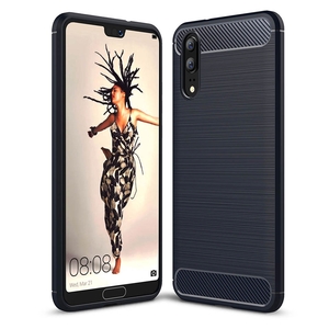 Schutzh�lle Handyh�lle f�r Huawei P20 Case Cover Carbon Optik Blau