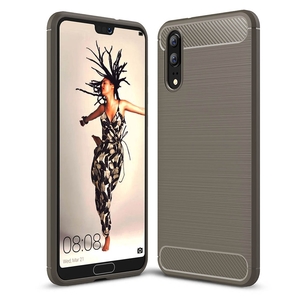 Schutzh�lle Handyh�lle f�r Huawei P20 Case Cover Carbon Optik Grau