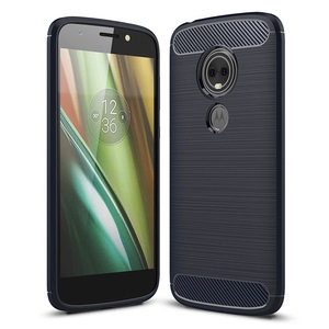 Schutzhlle Handyhlle fr Motorola Moto E5 Plus Case Cover Carbon Optik Blau