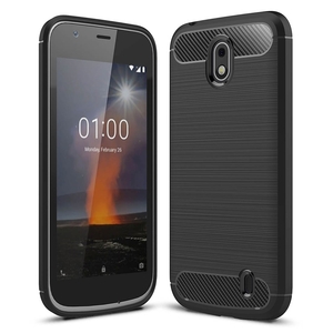 Schutzh�lle Handyh�lle f�r Nokia 1 Case Cover Carbon Optik Schwarz