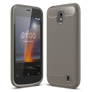 Schutzhlle Handyhlle fr Nokia 1 Case Cover Carbon Optik Grau